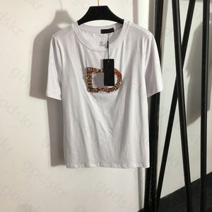 Camiseta colorida com letras de diamante, moda feminina, blusa de manga curta, masculina, simples, solta, esportiva