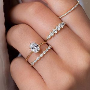 Cluster Rings MC Real S925 Sterling Silver Bohemia White Zircon Wedding Thin Finger For Women Exquisite Par Ring smycken Bague Gifts