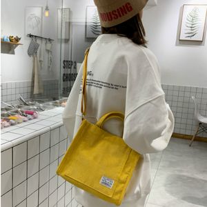 Corduroy Casual Women's Tote Shoulder Bag Retro Art Canvas Crossbody Bags For Women 2023 Cotton Sippel Handväskor Luxur Designer