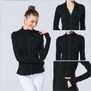 Giacca Moda Yoga da Donna LU LUL Felpe Definisci Allenamento Cappotto Sportivo Fitness Donna Quick Dry Activewear Top Solid Zip Up Sportwear Felpa Cappotti 0CDM