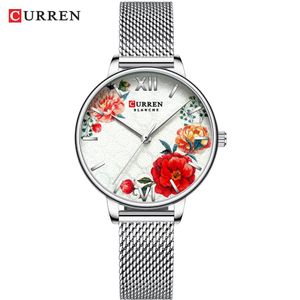 Женские часы CURREN, новый модный дизайн, женские часы, повседневные элегантные женские кварцевые наручные часы с браслетом из нержавеющей стали2693