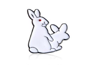 Due conigli bianchi, simpatico distintivo della personalità, smalto speciale, spilla creativa, gioielli, regalo per ragazze, spille per bambini9696078