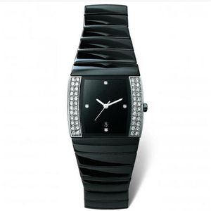 Sprzedawaj nowe modne czarne zegarki ceramiczne luksusowe zegarek dla kobiety Kwarc Ruch zegarków żeńskie na rękę RD26291x