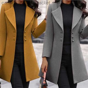 Women's Wool Blends RX6625 Winter New Women's Coat Korean Version Slim Fit Mid length 2023 European and American Women's Cross border Woolen CoatL230927