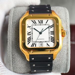 Ca Square Watch 40mm Geneva original quartz watch rubber band stainless steel case fashion luxury Men's Watch sports men's watch Montre De Luxe Factory Gift jason 007