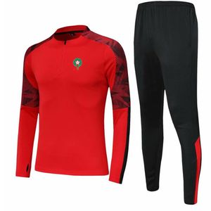 Tute da corsa Marocco Set da uomo Tute da calcio per esterni Kit da casa Giacche Pantaloni Abbigliamento sportivo295U