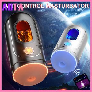 Masturbators Automatisk manlig Masturbator Cup -app Remote Control Men Telescopic Rotation Vibrator Pocket Pussy Sucking Vagina Adult Sex Toys X0926