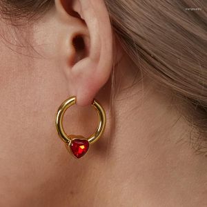 Dangle Earrings Europe Ruby Gold Hoop Women Luxury Jewelry Brand Famous Designer Trendy