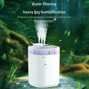 Difusor de aroma silencioso de 1 unidade para casa, 3L de grande capacidade, três bicos, alto volume de neblina, umidificador para casa, escritório ou difusor de óleo essencial de ioga com desligamento automático sem água