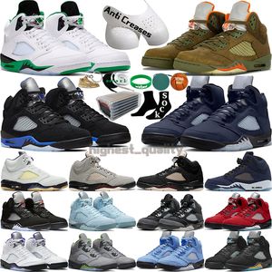 With Box 5 Basketball Shoes For Men Women 5s Racer Blue Bird Concord Aqua Midnight Navy Georgetown Lucky Green Photon Dust UNC What The Mens Trainers Sports Sneakers