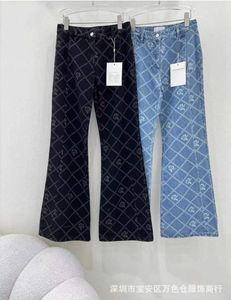 High quality 2023 new printed all-match high waisted cow micro jeans woman