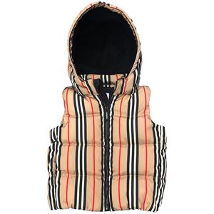 Parkas Kids Kış Yelek Vintage Check Naylon yelek gövdeli yelek yelekleri klasik şerit çocuk ceket puffer açık sıcak kolsuz fea