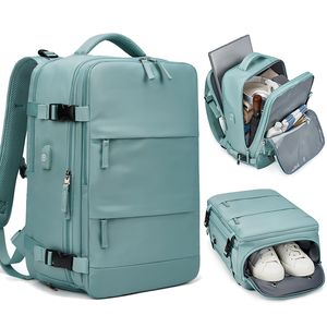 Damen-Laptop-Rucksack, 15,6 Zoll, Teenager-Mädchen, USB-Aufladung, Schulrucksack, unabhängiger Schuhbeutel, Reiserucksack, Outdoor-Rucksack