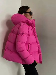 Women's Down Parkas Winter Women Short Jacket Casual Warm Thick Hooded Cotton Female Padded Coats Puffer Parkas Ladies Oversize Snow Outwear 230927