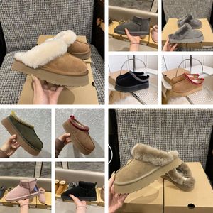 scarpe da calcio Pantofole Tasman da donna Pantofole Tazz Ciabatte in pelliccia scamosciata Stivali firmati da donna Stivali con plateau ultra mini Castagna Stivaletti comfort neri invernali caldi