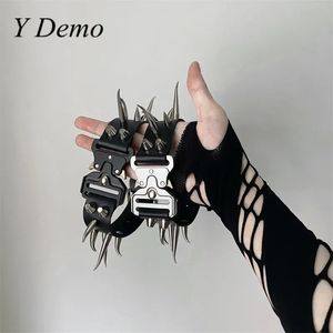 Chokers Y Demo Punk Unregelmäßige Nieten Schnalle Pu Choker Lässige Legierung Schraube Verstellbare Halskette Rock Techwear 230927