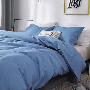 Bedding sets Solid Quilt Case With Pillowcase Set Home Singl Double Bed Comforter Duvet Cover Queen Twin King SizeNo Bedsheet 230927