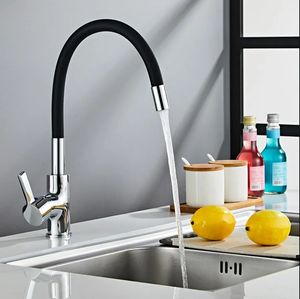 Kitchen Faucets Baokemo Colorful Tube Silicone Sink Faucet And Cold Water Mixer Tap 360 Degree Rotating Flexible Hose Deck Mount 230921