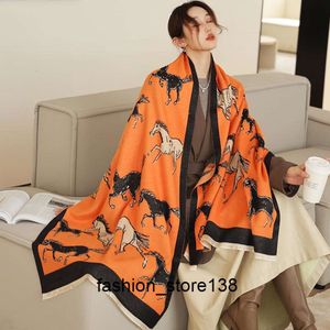 Animal Echarpe Scarves Scarf Hijab Print Winter Cashmere Scarf Women Thick Warm Shawls Wraps Female Desi designer scarf