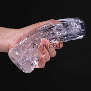 Masturbadores Soft Clear Bolso Buceta Penis Manga Cristal Vácuo Masculino Masturbadores Agradável Aeronave Copo Masturbação Dispositivo Adulto Brinquedos Sexuais X0926