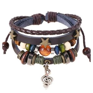 Charm-Armbänder Neue Vintage-Armbänder Schmuck Trends Design Musiknote Holzperlen Perlen Männer Stil Armreifen für Frauen zum Verkauf Drop Del Dh2Yk