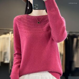 Kadın Sweaters Kadın Külot Kazak Sonbahar Kış 2023 Moda Koreli Saf Yün Kıvrımlı Kenar Yuvarlak Boyun Döviz Çok Yönlü
