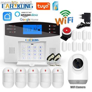 Alarm systems Tuya WiFi Smart Home Alarm System GSM Security Burglar Alarms 433MHz Wireless Door Window Smoke Gas Leak Detector Water Leakage YQ230927