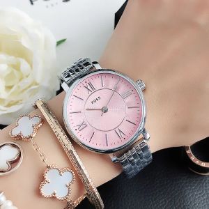 2023 Nya mode Foss Brand Watches Women's Girl Style Steel Metal Nand Quartz Wrist Watch Wholesale Free Frakt present Reloj Mujer