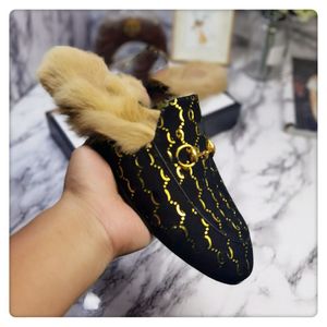 3-Gbrand Designer Slippers for Men Women Fashion Long Plush Leather Sonchals Flat Plate Leather Leater Leath