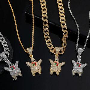 Hip Hop Style Big Star Full Diamond Necklace Men's Accessories Personalized Fashion Cuban Chain Starfish Alloy Pendant