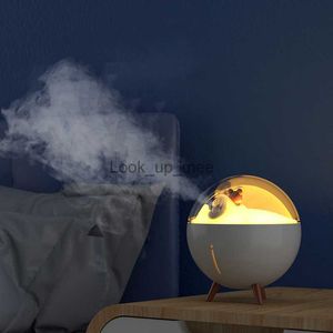 Humidifiers 260ML Air Humidifier USB Quiet Space Bear with LED Light Portable Humidificador Mist Maker Aromatherapy for Home Office YQ230927