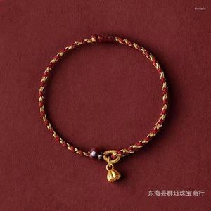 Charm Bracelets Shore Good Luck Bracelet Red Rope Fidelity Vermilion Sand Transfer Bead Hand Lotus Peng Prayer Weaving Safety Handpiece