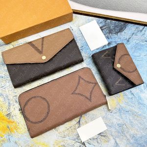 Designer Long Mens Purse Sarah Wallets Fashion Hand Clutch Bags Women Pattern Genuine Leather Passport Zoe Wallet Card Holder Bags M80726