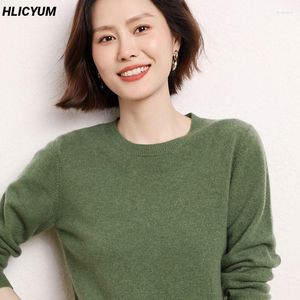 Women's Sweaters Pullover 2023 Autumn/Winter Wool Sweater Casual Solid Color Knitwear Ladies Top Loose Round Neck Basic Blouse