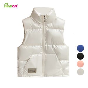 Colete Hiheart Crianças Down Vest Waitcoat para Adolescente Grosso Quente Outerwear Inverno Colete Colete Para Meninos Meninas Roupas Sportwear 230926