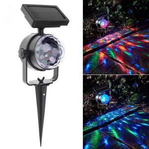 Solar Laser Lights Magic Disco Ball Christmas LED Projector Light Coloful Obracuj światło sceniczne dla X-Mas Holloween Party LL