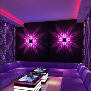 Montado na parede led lâmpada de parede interior projeção led iluminação colorida mural luminária fundo luz parede para casa el ktv bar311h