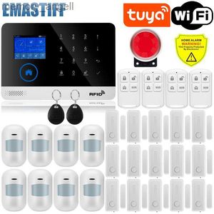 Sistemi di allarme Sistema di allarme di sicurezza W2B per la casa GSM Wifi Tuya Smart Life App Control Kit antifurto con sensore porta funziona con Alexa YQ230927