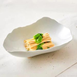 Piatti 1 pz stile giapponese creativo puro bianco alieno piatto da pranzo lungo cucina di casa ristorante forniture bistecca insalata frutta stoviglie