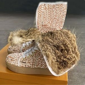 designer boots women fur boots platform shoes Luxury Ankle Boots winter plush keep warm boots with card dustbag beautiful gifts NO484