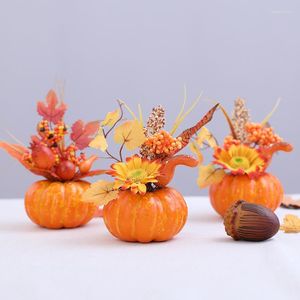 Decorative Flowers Artificial Pumpkin Autumn Harvest Home Fall Pography Props Halloween Party Thanksgiving Ornament Decor