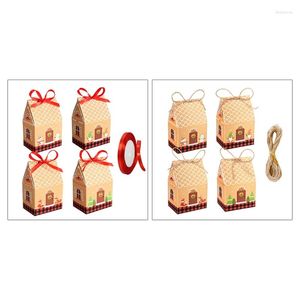 Рождественские украшения, вечеринка на День Благодарения, коробки для сладостей, маленький милый мультяшный домик, коробка конфет, разноцветная декоративная коробка