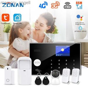 Alarm systems ZONAN G34 4G 3G GSM WIFi Alarm System Security Protection Wireless IP Camera Alexa Compatible SmartHome Safety Alarm App Control YQ230927