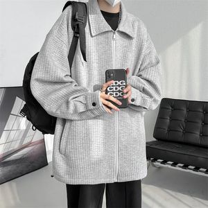 Mäns jackor harajuku y2k zip up hoodies pullover koreansk mode överdimensionerade grafiska tröjor casual 2000 -tal klädtröjor 230927