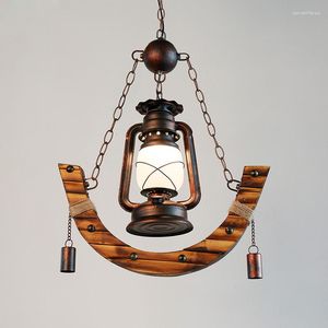 Pendant Lamps Sailor Restaurant Traditional Glass Lamp Garden Porch Balcony E27 LED Light Kitchen Bar Home Decor Lighting