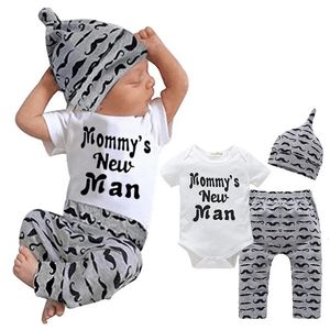 Set di abbigliamento Baby Boy Lettera Pullover Top Body + Pant 0-24M Neonato Bambino Abiti casual Abbigliamento per bambini 230927