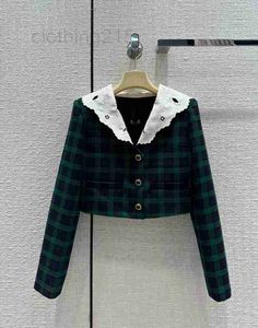 Damenjacken 2023 Frauen Vintage Tweed Blazer Jacke Mantel Weibliche Mailand Runway Designer Kleid Kausal Langarm Tops Kleidung Anzug 6I0R
