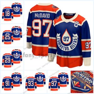 Edmonton 97 Connor McDavid 2023 Heritage Classic Oilers koszulki Leon Draisaitl Jesse Puljujarvi Darnell Pielęgniarka Jack Campbell Ryan Nugent-Hopkins Zach Hyman Jersey