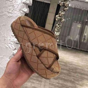 Dupe Designer Slippers Platform Slipper Women Sandals Retro Cross Slipper Beach Canvas Sandal Comfort Rubber Shoes Slope Heel Slides