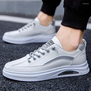 Casual Shoes Classic White Black Leather Men Sneakers Designer Skateboarding Platform Flats Low Top Board Shoe Lace Up